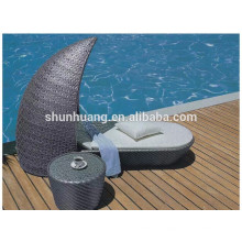 Modern wicker garden lounge chaise rattan woven sunbed